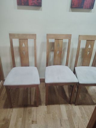 3 Sillas Comedor Madera - Beige 25€ las 3