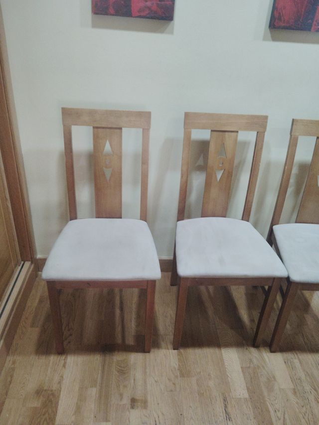 3 Sillas Comedor Madera - Beige 25€ las 3