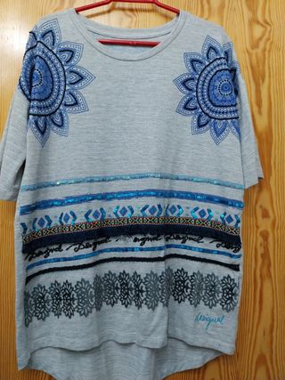 Top Desigual L - Azul Gris