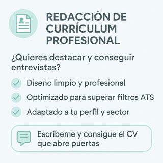 Redacción de cv profesional.
