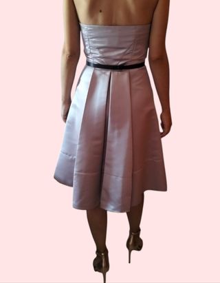 Vestido Mango rosa palo fiesta