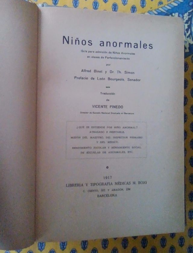 Pack Educacíon de Anormales años 1916 y 1917