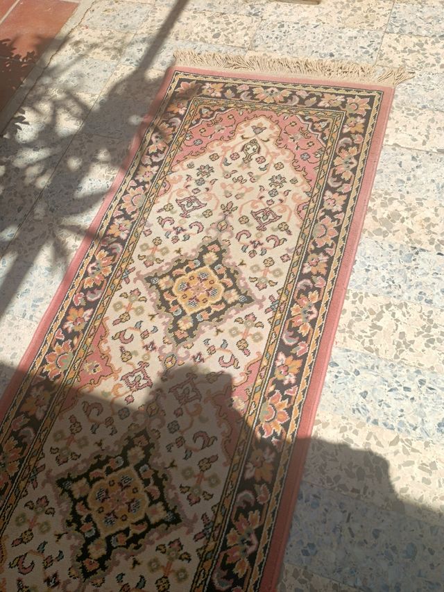 Alfombra pasillo - Beige y Rosa