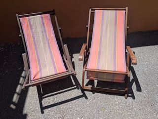 2 Hamacas de jardín Lartigue 1910 - Madera y tela