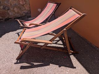 2 Hamacas de jardín Lartigue 1910 - Madera y tela