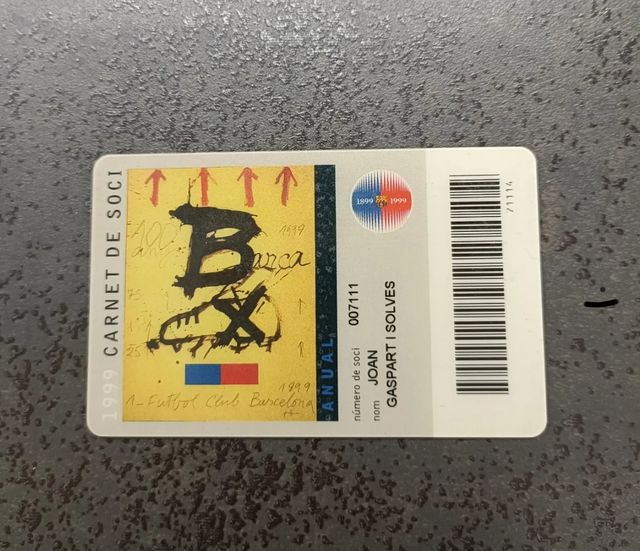 Carnet Socio FC Barcelona 1999 Joan Gaspart