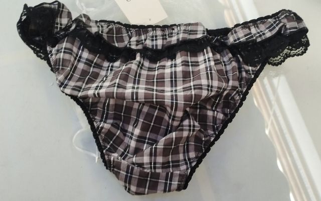 Braguita Oysho cuadros gris-negro-plata