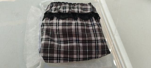 Braguita Oysho cuadros gris-negro-plata