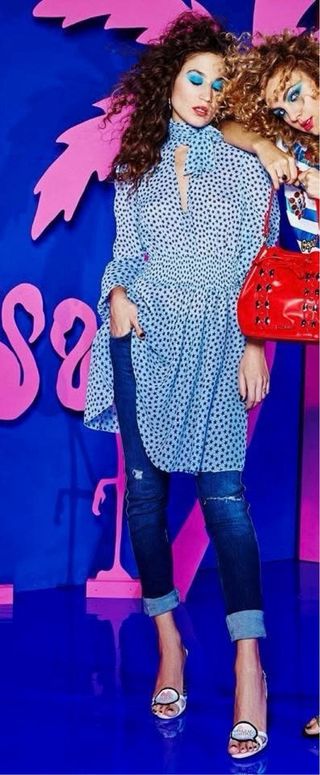 Vestido Denny Rose azul estampado