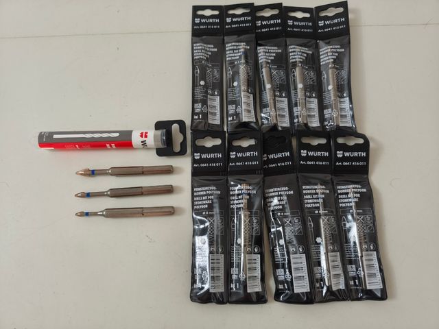 Lote 11 brocas variadas gres porcelánico Wurth