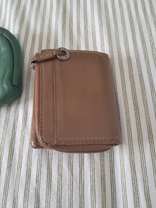 Monederos piel - Marrón y Verde