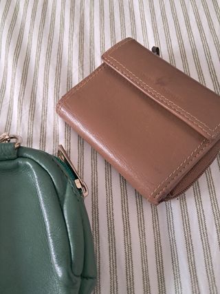 Monederos piel - Marrón y Verde