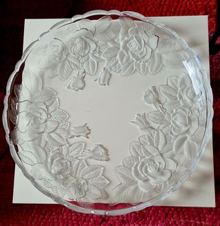 Vassoio vetro rose - cristallo