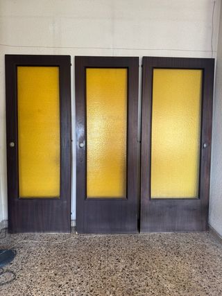 2 Puertas Cristal Amarillo Retro
