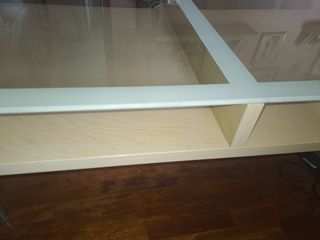 Mesa centro cristal - madera