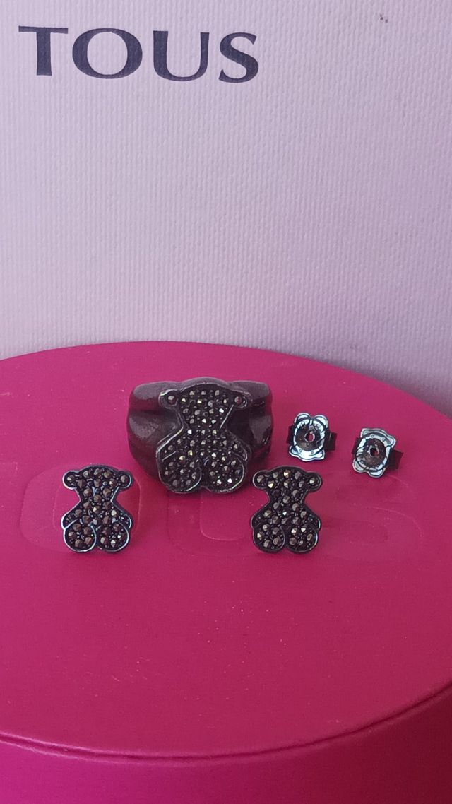Conjunto Tous oso | anillo y pendientes