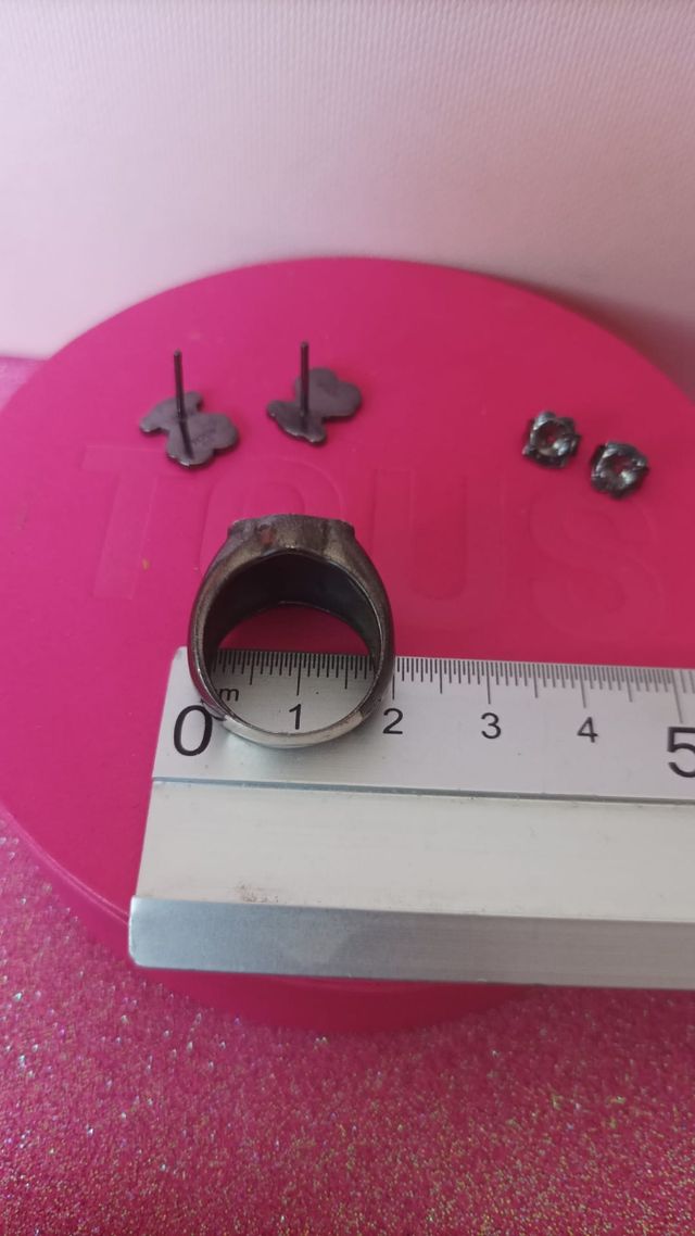 Conjunto Tous oso | anillo y pendientes