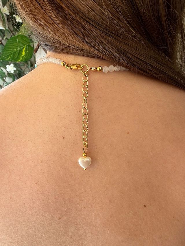 Collar Mariposa turquesa dorado