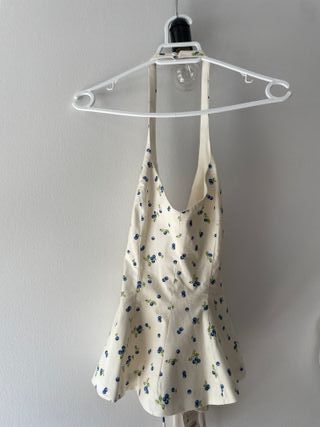 Top Zara blanco - Halter - Mirtilos