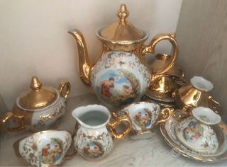 Set teiera caffe porcellana oro