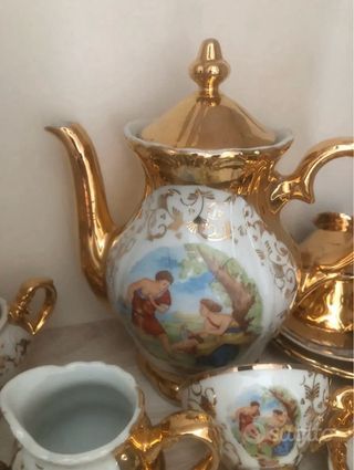 Set teiera caffe porcellana oro