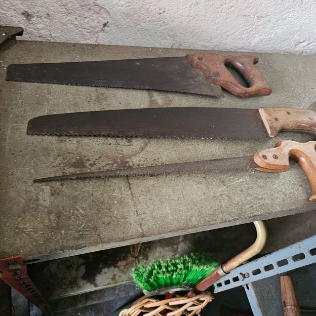 Seghe antiche in legno - 3 pezzi