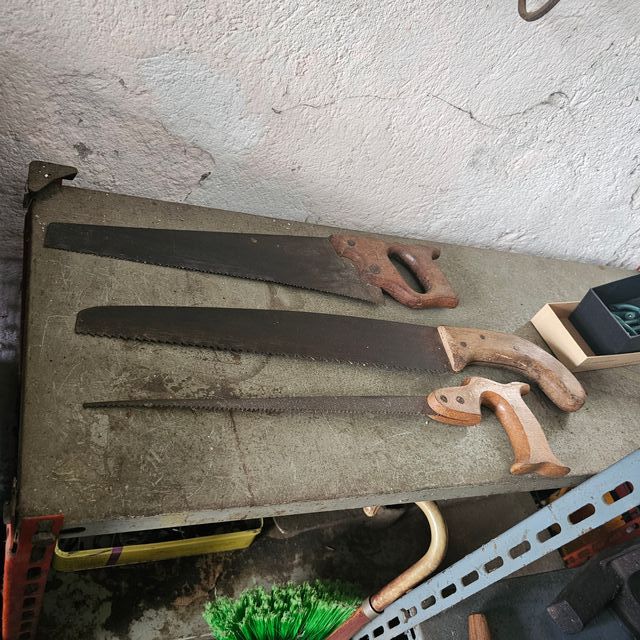 Seghe antiche in legno - 3 pezzi