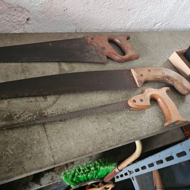 Seghe antiche in legno - 3 pezzi