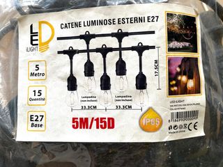 Catena luminosa esterna LED ILIGHT 5m 15 luci