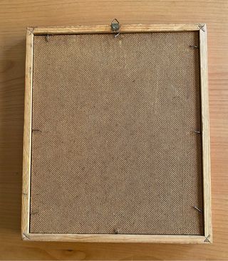 Quadro in legno con immagine in paglia - Vintage