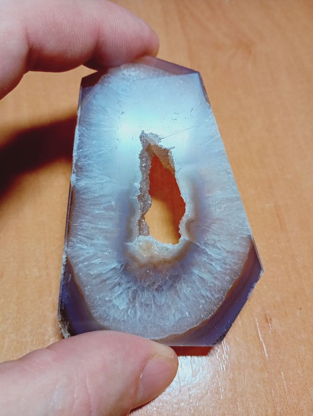 Agata azul con geoda