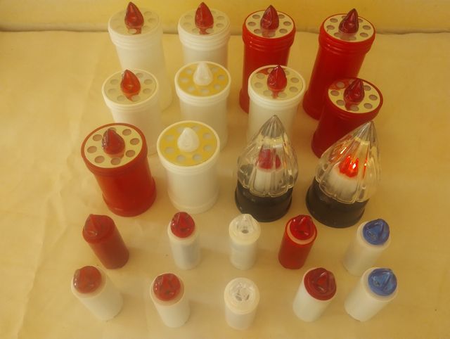 20 Velas LED para Cementerio, varios tamaños