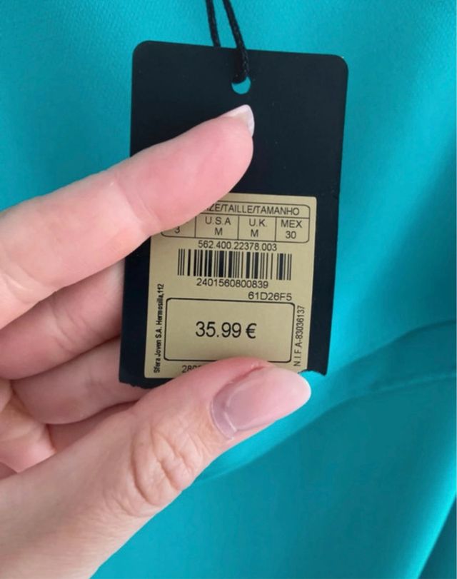 Vestido asimétrico turquesa - Talla 38