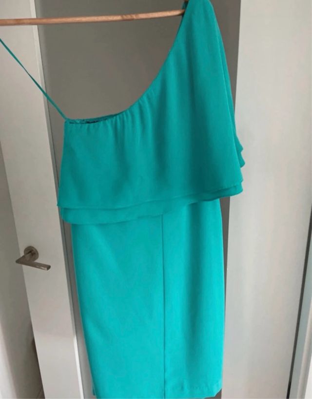 Vestido asimétrico turquesa - Talla 38