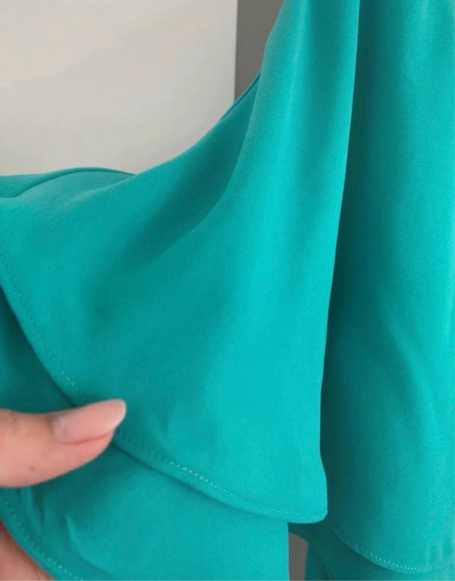 Vestido asimétrico turquesa - Talla 38