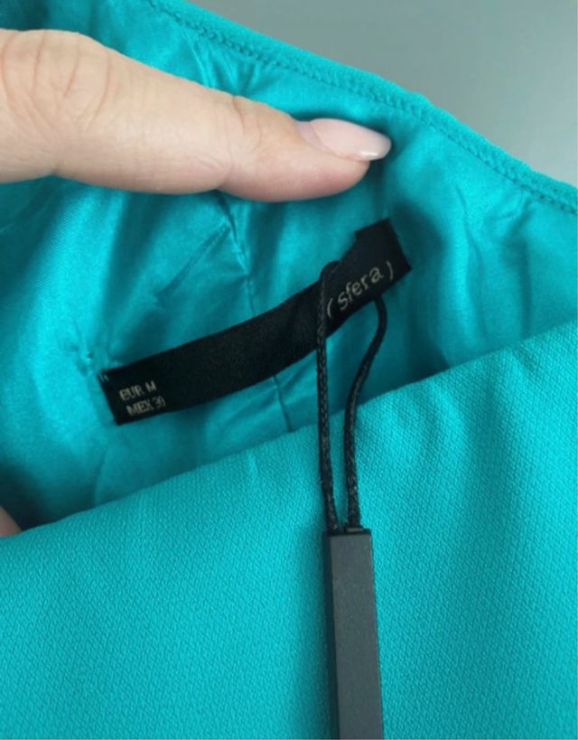 Vestido asimétrico turquesa - Talla 38