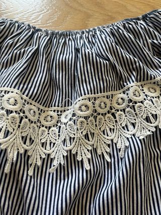 Blusa rayas-off shoulder blanco-azul