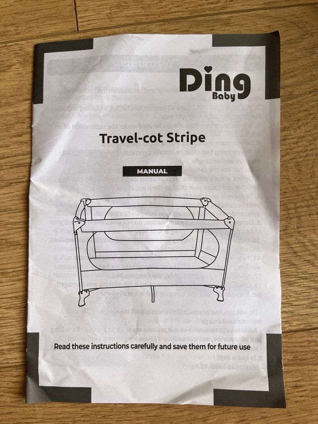 Lettino da viaggio Ding: portatile e grigio