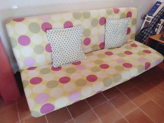 Sofá cama infantil - Rosa y Amarillo
