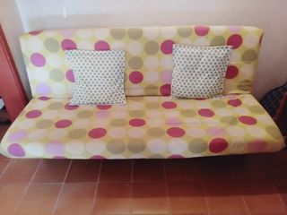 Sofá cama infantil - Rosa y Amarillo
