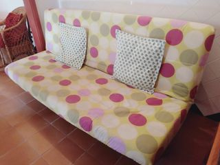 Sofá cama infantil - Rosa y Amarillo