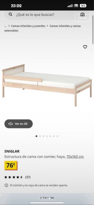 Cama infantil IKEA Sultan Lade