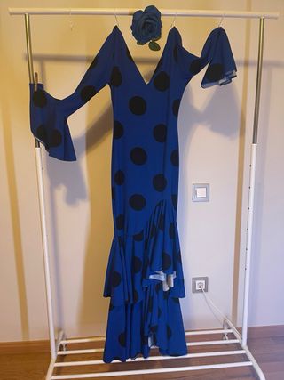 Vestido flamenco lunares azul