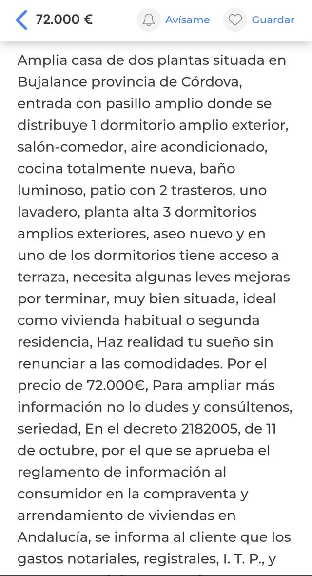 Casa en Bujalance CÓRDOBA -de 4 Dormitorios