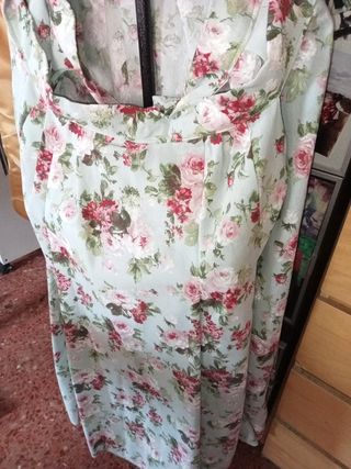 Falda huertana atada - Rosa y Verde