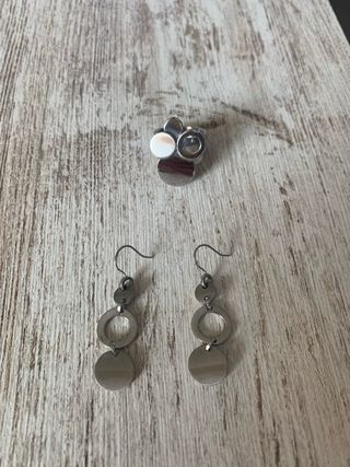 Joyas Viceroy plata - anillo y pendientes