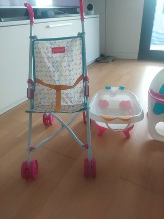 Carrito, bañera, trona
trona
 y armario Nenuco