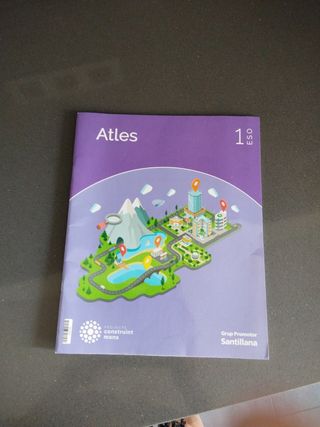 Los 2 libros de Geográfia i historia 1°Eso y Atles