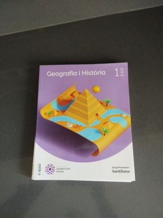 Los 2 libros de Geográfia i historia 1°Eso y Atles