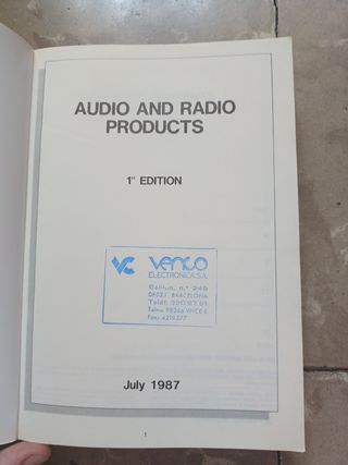 Databook Audio and Radio Components. 1st edition.